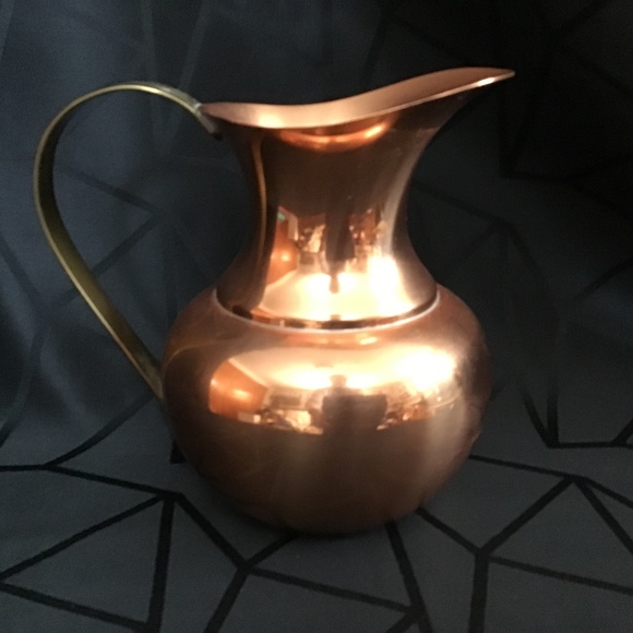 vintage Coppercraft Guild Copper Pitcher with Brass Handle - Picture 1 of 6
